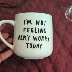 White Ceramic Mug with Motivational Quote Indigo